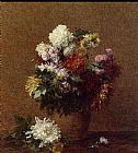 Henri Fantin-Latour Large Bouquet of Chrysanthemums painting